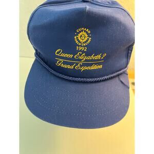 Cunard World Cruises 1992 Queen Elizabeth 2 Grand Expedition Hat Vintage Rare!